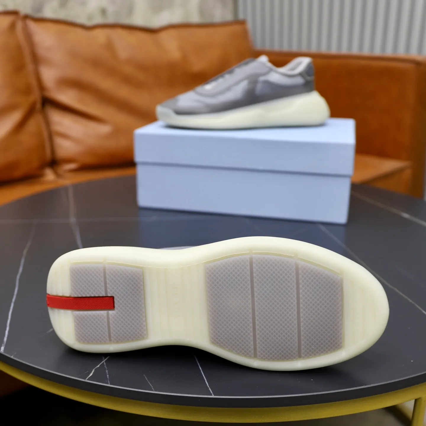 Men's Shoes 💰760💰 PRADA America's Cup Recycled Nylon and Bike Fabric Sneakers Practical and innovative, these regenerated nylon sneakers are modern, with lightweight soles and minimalist details. The upper is decorated with temperature-locking adhesive tape, screen-printed ADA logo, nylon loop shoelaces, T sole, made of ultra-light foam rubber filling material, rubber pattern texture, sole height: 40 mm, removable fabric-covered insole, Size 39-44